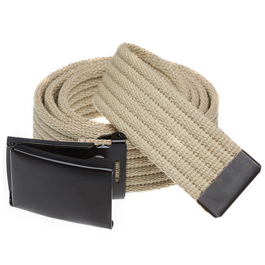 Ribbed Web Belt with Black Flip Top Buckle- 5 Colors!