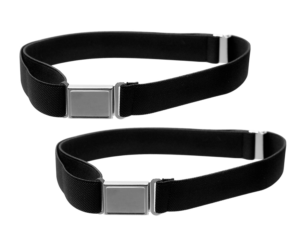 Kids Elastic Belt with Magnetic Buckle- 7 Colors, Pack of 2