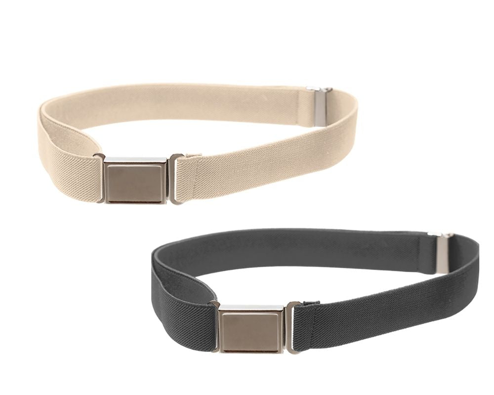 Kids Elastic Belt with Magnetic Buckle- 7 Colors, Pack of 2