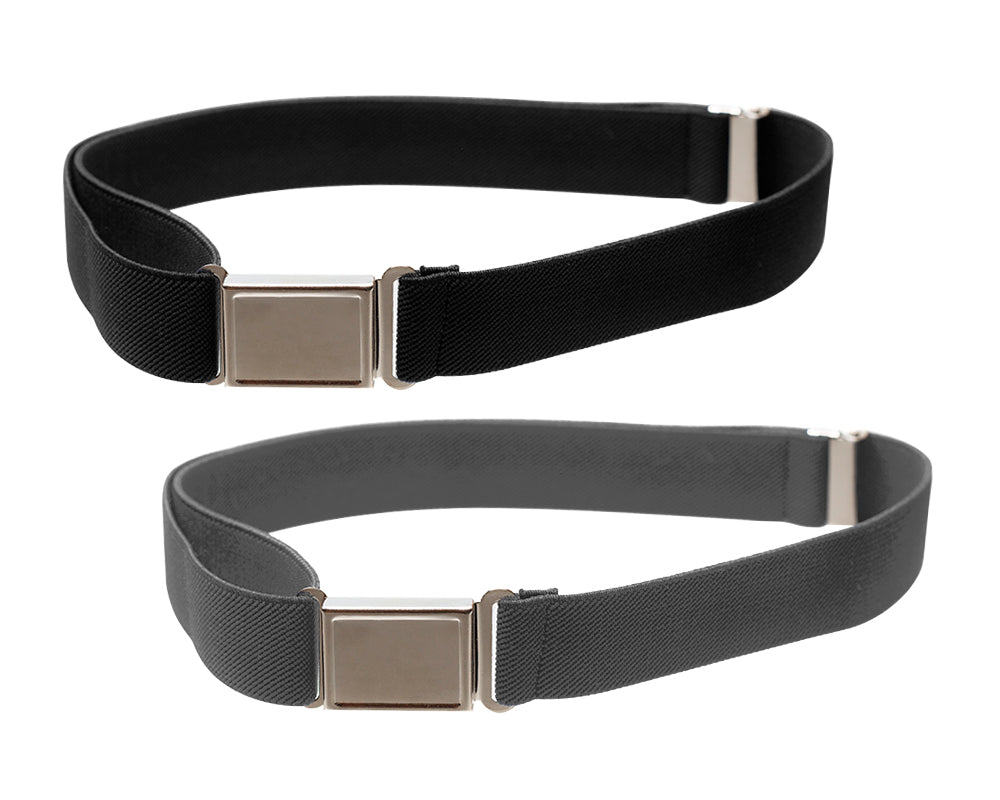 Kids Elastic Belt with Magnetic Buckle- 7 Colors, Pack of 2