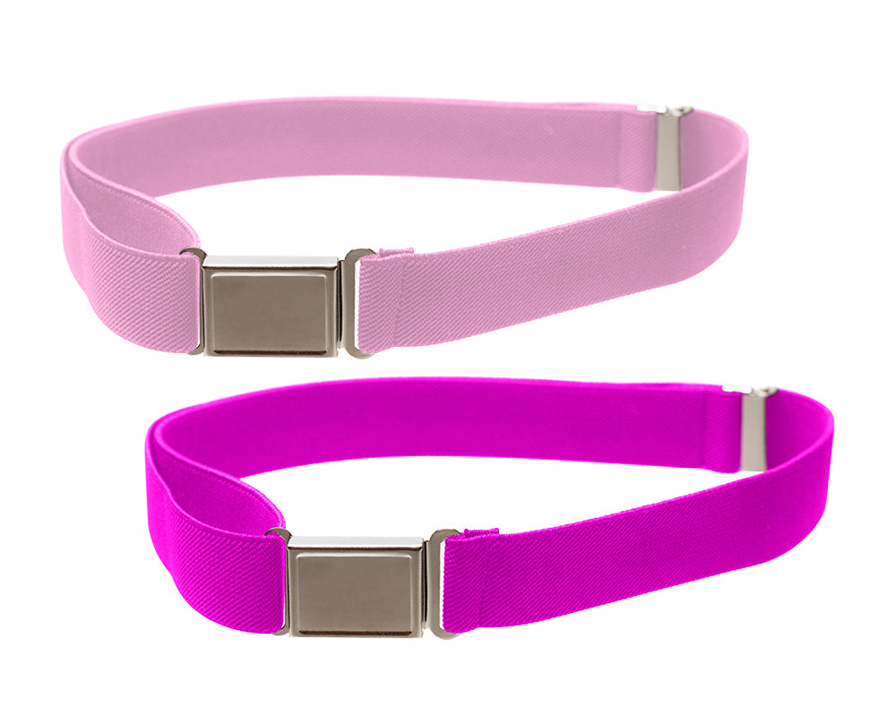 Kids Elastic Belt with Magnetic Buckle- 7 Colors, Pack of 2