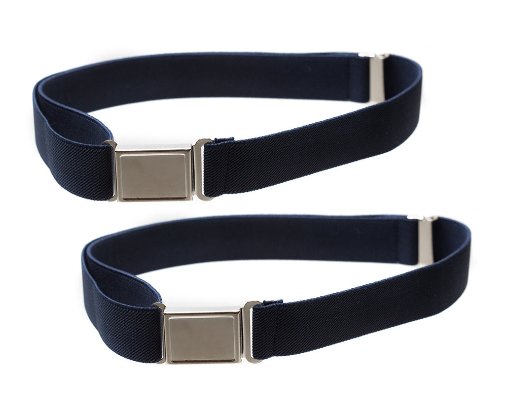 Kids Elastic Belt with Magnetic Buckle- 7 Colors, Pack of 2